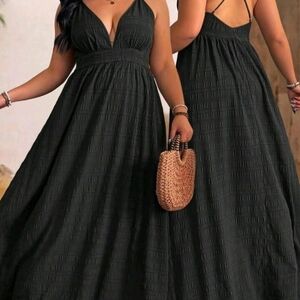 ❗️❗️ 3 FOR 30 BUNDLE ❗️❗️SHEIN Textured Black Maxi Dress